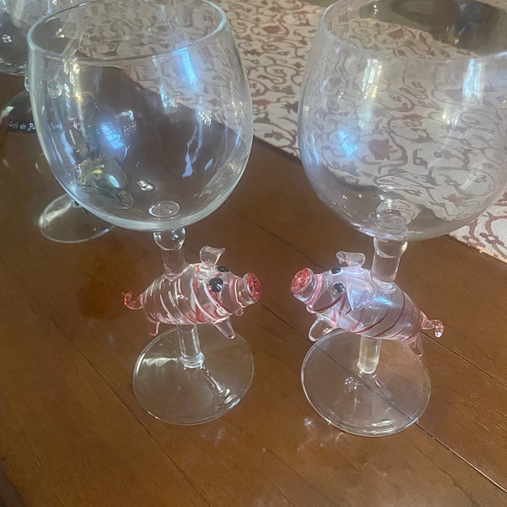 Pig Stem Wine Glasses